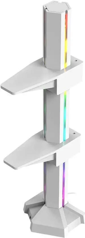 Gelid Solutions Stabilo LED VGA Card Holder-Support for Two GPUs-ARGB Synchronization-Compatible with All GPU Types - 60(l) x95(w) x235(h)-White