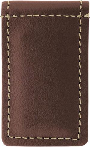 Nabob Leather Money Magnet Clip for Men Genuine Leather Magnetic Closure Slim Brown