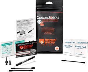 Thermal Grizzly Conductonaut Thermal Grease - 1 Gram Set + 3 Applicators + Pads - Liquid Metal Thermal Paste for Cooling The CPU, GPU Value Pack