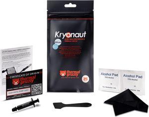 Thermal Grizzly Kryonaut The High Performance Thermal Paste for Cooling All Processors, Graphics Cards and Heat Sinks in Computers and Consoles Combo Extra Spatula, Cleaning Pads + Cloth (1g Combo)