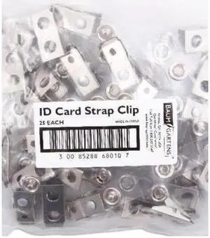 Baumgartens ID Strap Clips Prepunched Vinyl 25/PK Clear 68010