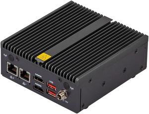 GigaIPC QBiX-EHLA6412-A1 Elkhart Lake J6412 Quad Core Fanless Mini PC, Dual LAN, Dual HDMI