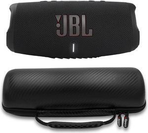 JBL CHARGE 5 Waterproof Portable Speaker with Built-in Power bank and gSport Carbon Fiber Case (Black)