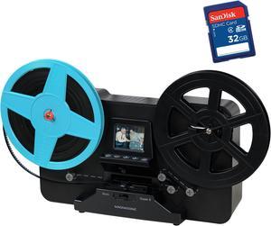 Magnasonic All-in-One Super 8/8mm Film Scanner, Converts Film into Digital Video, Scans 3", 5" and 7" Super 8/8mm Film Reels with Bonus 32GB SD Card (FS81)
