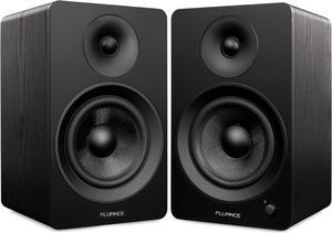 Fluance Ai61 Powered 2-Way 2.0 Stereo Bookshelf Speakers with 6.5" Drivers, 120W Amplifier for Turntable, TV, PC and Bluetooth 5 Wireless Music Streaming - RCA, Optical, USB & Sub Out (Black Ash)