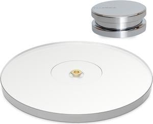 Fluance High Density Frosted Acrylic Platter For Fluance Reference Turntables RT82/RT83/RT84/RT85, includes HiFi Vinyl Record Weight 760 gram Steel LP Disc Stabilizer