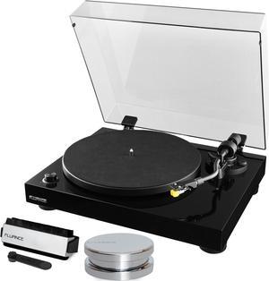 Fluance RT80 Classic High Fidelity Vinyl Turntable Record Player featuring Audio Technica AT91, Belt Drive, Built-in Preamp with Record Weight and 3 in 1 Stylus and Record Cleaning Vinyl Accessory Kit