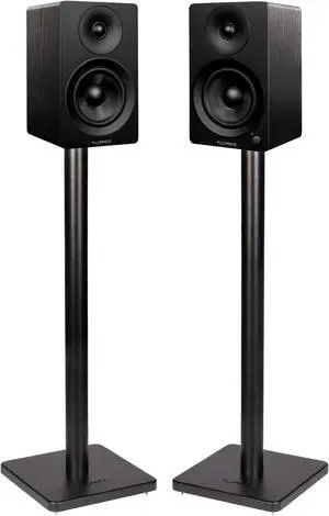 Fluance Ai41 Powered 2-Way 2.0 Stereo Bookshelf Speakers with Speaker Stands 5" Drivers 90W Amplifier for Turntable Bluetooth 5 Wireless Music Streaming with RCA Optical Subwoofer Out (Black Ash)