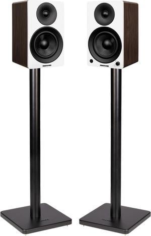 Fluance Ai41 Powered 2-Way 2.0 Stereo Bookshelf Speakers with Speaker Stands 5" Drivers 90W Amplifier for Turntable Bluetooth 5 Wireless Music Streaming with RCA Optical Subwoofer Out (White Walnut)