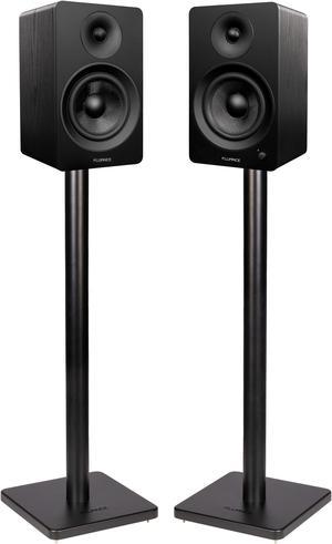 Fluance Ai61 Powered 2-Way 2.0 Stereo Bookshelf Speakers with Speaker Stands 6.5" Drivers 120W Amplifier for Turntable Bluetooth 5 Wireless Music Streaming - RCA Optical USB & Sub Out (Black Ash)