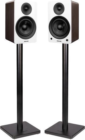 Fluance Ai61 Powered 2-Way 2.0 Stereo Bookshelf Speakers with Speaker Stands 6.5" Drivers 120W Amplifier for Turntable Bluetooth 5 Wireless Music Streaming - RCA Optical USB & Sub Out (White Walnut)