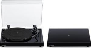 Fluance RT82 Reference High Fidelity Vinyl Turntable Record Player with Ortofon OM10 Cartridge And Anti-Vibration Wood Isolation Base - Piano Black