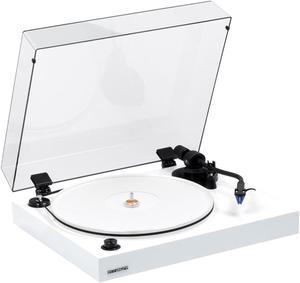 Fluance RT85 Reference High Fidelity Vinyl Turntable Record Player with Ortofon 2M Blue Cartridge, Acrylic Platter, Speed Control Motor High Mass MDF Wood Plinth Vibration Isolation Feet - Piano White