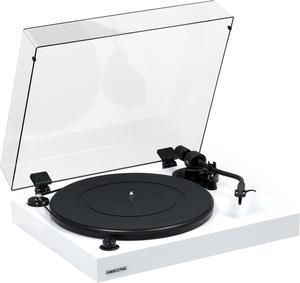 Fluance RT82 Reference High Fidelity Vinyl Turntable Record Player with Ortofon OM10 Cartridge, Speed Control Motor, High Mass MDF Wood Plinth, Vibration Isolation Feet - Piano White