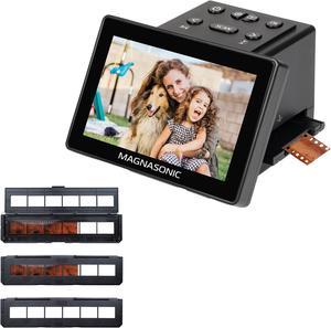 Magnasonic 25MP Film Scanner with Large 5" Display & HDMI, Long Tray 35mm Negative Film Holders, Converts 35mm/126/110/Super 8 Film & 135/126/110 Slides into Digital Photos, Built-in Memory (FS70NT01)