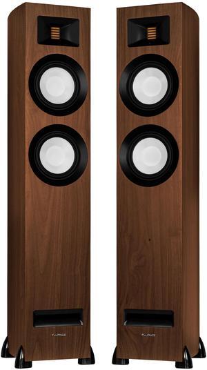 Fluance Ri91 Reference Stereo Powered Floorstanding Tower Speakers with High Performance AMT Tweeters, 2x6.5" Drivers, 150W Amplifier for Turntable, TV, PC - HDMI, Bluetooth, RCA & Sub Out (Walnut)