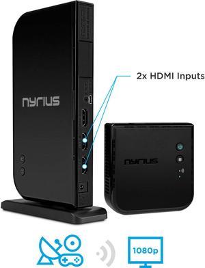 Nyrius ARIES Home+ Wireless HDMI 2x Input Transmitter & Receiver for Streaming HD 1080p 3D Video and Digital Audio (NAVS502) - BONUS Additional Nyrius HDMI Cable Included
