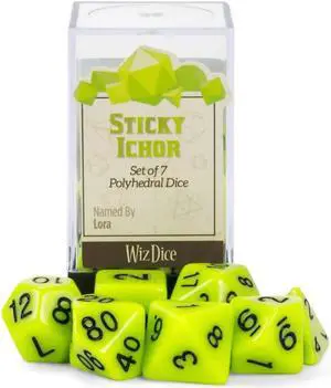 Polyhedral Dice Set - Sticky Ichor - Neon Green