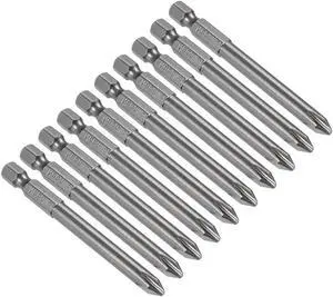 1/4-Inch Hex Shank 75mm Length Phillips Cross 6PH2 Magnetic Screw Driver S2 Screwdriver Bits 10pcs