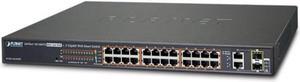 Planet FGSW-2624HPS 24-Port 10/100TX 802.3at PoE + 2-Port Gigabit TP / SFP Combo Web Smart Ethernet Switch / 220W PoE budget