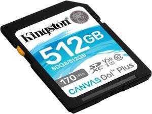 Kingston Technology 512GB SDXC Canvas Go Plus 170r C10 UHSI U3 V30 Canada Retail