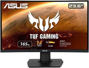 ASUS TUF GAMING VG24VQE 23.6IN 1080P FULL HDASUS TUF Gaming VG24VQE 23.6 Curved Monitor, 1080P Full HD, 165Hz (Supports 144Hz), 1ms, Extreme Low Motion Blur, FreeSync Premium, Shadow Boost, Eye Care