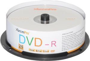 XtremPro DVD-R 16X 4.7GB 120Min DVD 25 Pack Blank Discs in Spindle - 11031