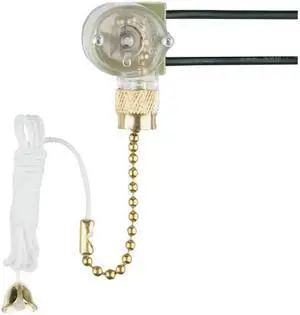 Westinghouse 7702300 Fan Light Switch with Polished Brass Pull Chain 6 pack