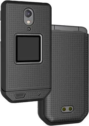Black Grid Texture Slim Hard Shell Case Protector Cover for CAT S22 Flip Phone