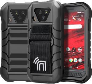 Black Rugged Case Cover Tactical Hand Strap for Kyocera DuraForce Ultra 5G E7110
