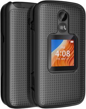 Black Grid Texture Hard Shell Case Cover for Alcatel TCL Flip 2 Phone T408DL