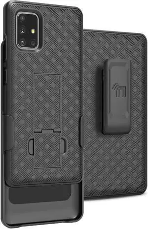 Black Case Kickstand Cover and Belt Clip for Verizon Samsung Galaxy A71 5G UW