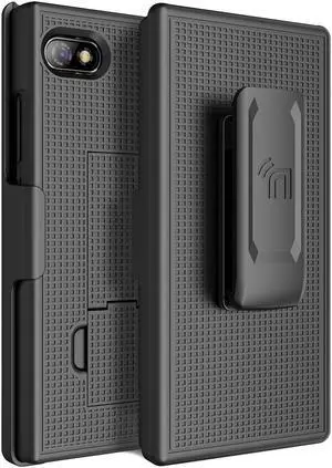 Black Hard Case Cover Stand and Belt Clip Holster for Unihertz Titan Slim Phone