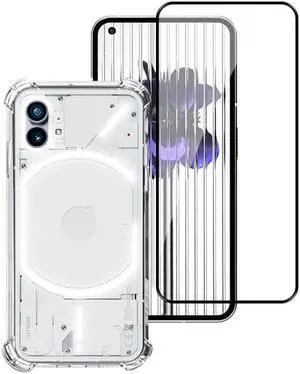 Clear Flexible TPU Case + Tempered Glass Screen Protector for Nothing Phone 1
