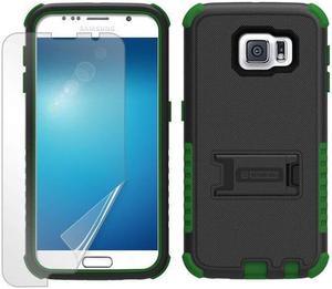 GREEN RUGGED TRISHIELD RUBBER SKIN HARD CASE COVER STAND FOR SAMSUNG GALAXY S6