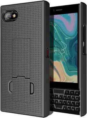 Black Grid Texture Slim Hard Case Cover Kickstand for Unihertz Titan Slim Phone