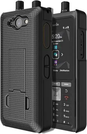 Black Grid Texture Hard Case Cover Kickstand for Sonim XP5 Plus (XP5900) XP5plus