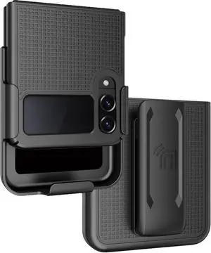 Black Hard Case Cover and Belt Clip Holster Combo for Samsung Galaxy Z Flip 4 5G