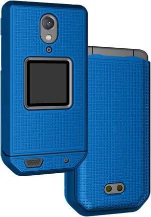 Blue Grid Texture Slim Hard Shell Case Protector Cover for CAT S22 Flip Phone