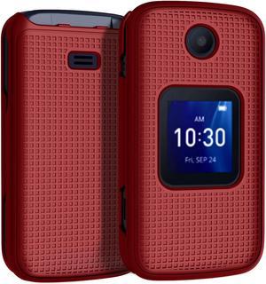 Red Grid Texture Hard Shell Case Cover for Alcatel Go Flip 4 TCL FLIP Pro Phone