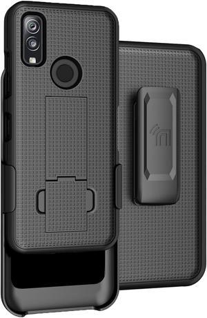 Black Hard Case Cover Stand and Belt Clip Holster for Kyocera DuraSport 5G UW