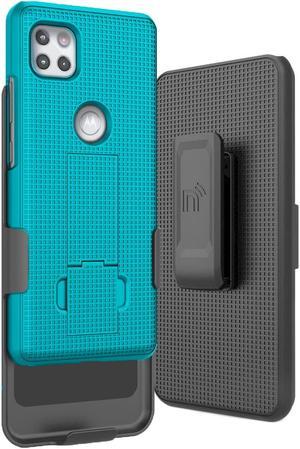 Teal Mint Case Cover and Belt Clip for Motorola Moto One 5G ACE Phone XT2113