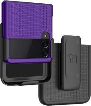 Purple Hard Case Cover and Belt Clip Holster for Samsung Galaxy Z Flip 3 5G