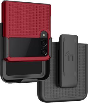 Red Hard Case Cover and Belt Clip Holster Combo for Samsung Galaxy Z Flip 3 5G