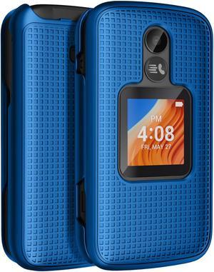 Blue Grid Texture Hard Shell Case Cover for Alcatel TCL Flip 2 Phone T408DL