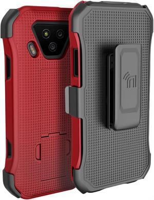 Red Hard Case Cover and Belt Clip Holster for Verizon Kyocera DuraForce Ultra 5G