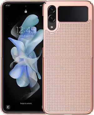 Rose Gold Pink Hard Case Slim Phone Cover for Samsung Galaxy Z Flip 4 5G 2022