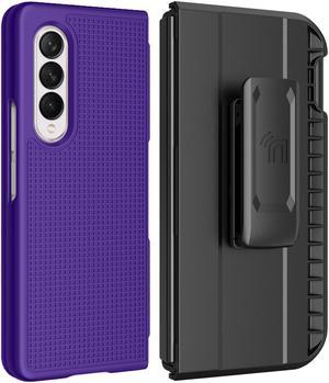 Purple Case  Holster Belt Clip with S Pen Holder for Samsung Galaxy Z Fold 3