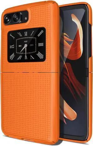 Bright Orange Hard Case Slim Phone Cover for Motorola Moto RAZR 3 5G (2022)