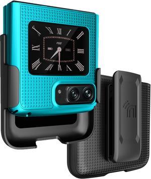 Teal Mint Hard Case Cover and Belt Clip Holster for Motorola RAZR 3 5G 2022